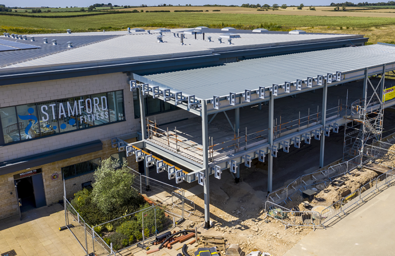 Aerial picture of a building under construction