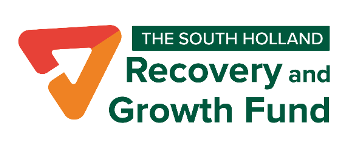 south-holland-recovery-and-growth-fund in green text with orange and red icon