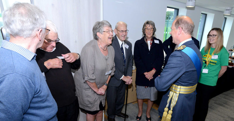 HRH PRince Edward, Earl of Wessex, meeting representatives of Lincs & Notts Air Ambulance LNAA