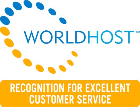 worldHost logo in yellow and blue with strapline in white text on yellow background at the bottom