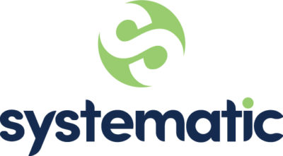 Systematic logo in green and dark blue