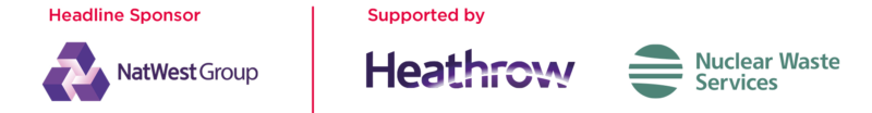Logos of Natwest Group, Heathrow and Nuclear Waste Services